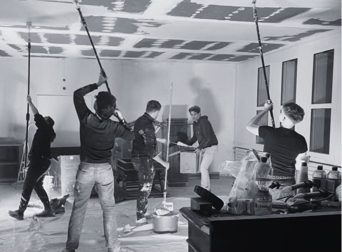 Restoration work underway inside Villa Beaulieu in St. Moritz
