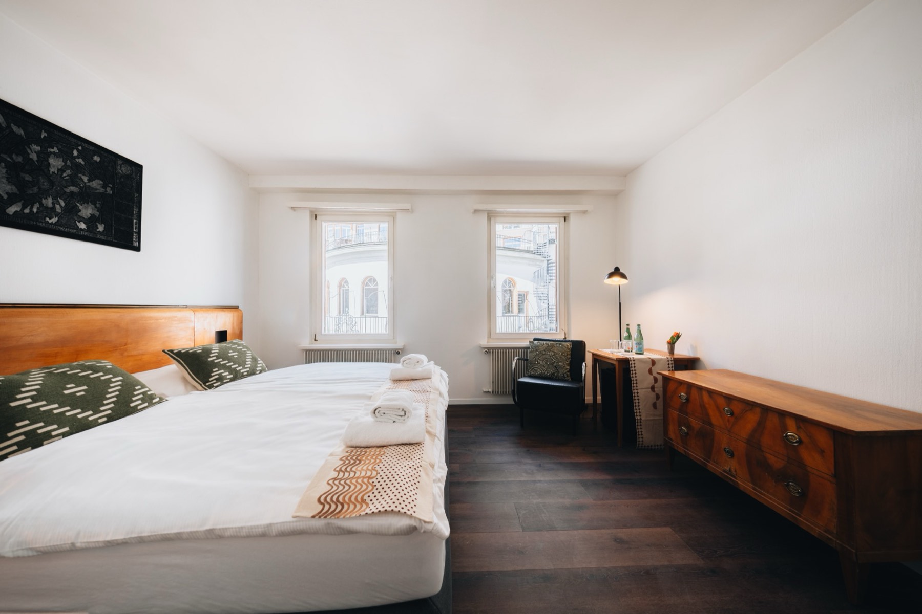 Standard Double Room at Villa Beaulieu, facing the town of St. Moritz